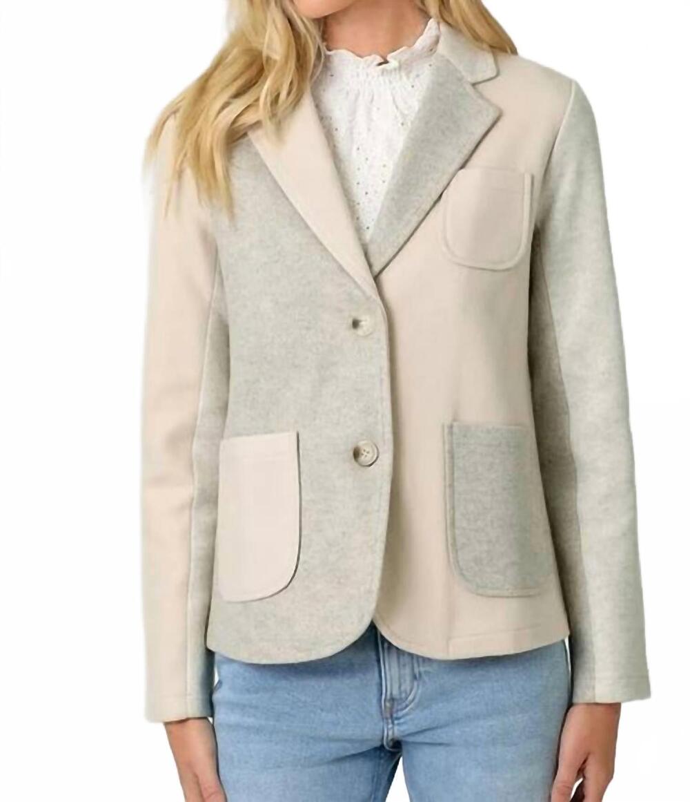NEW MYSTREE color blocked sport coat in oatmeal